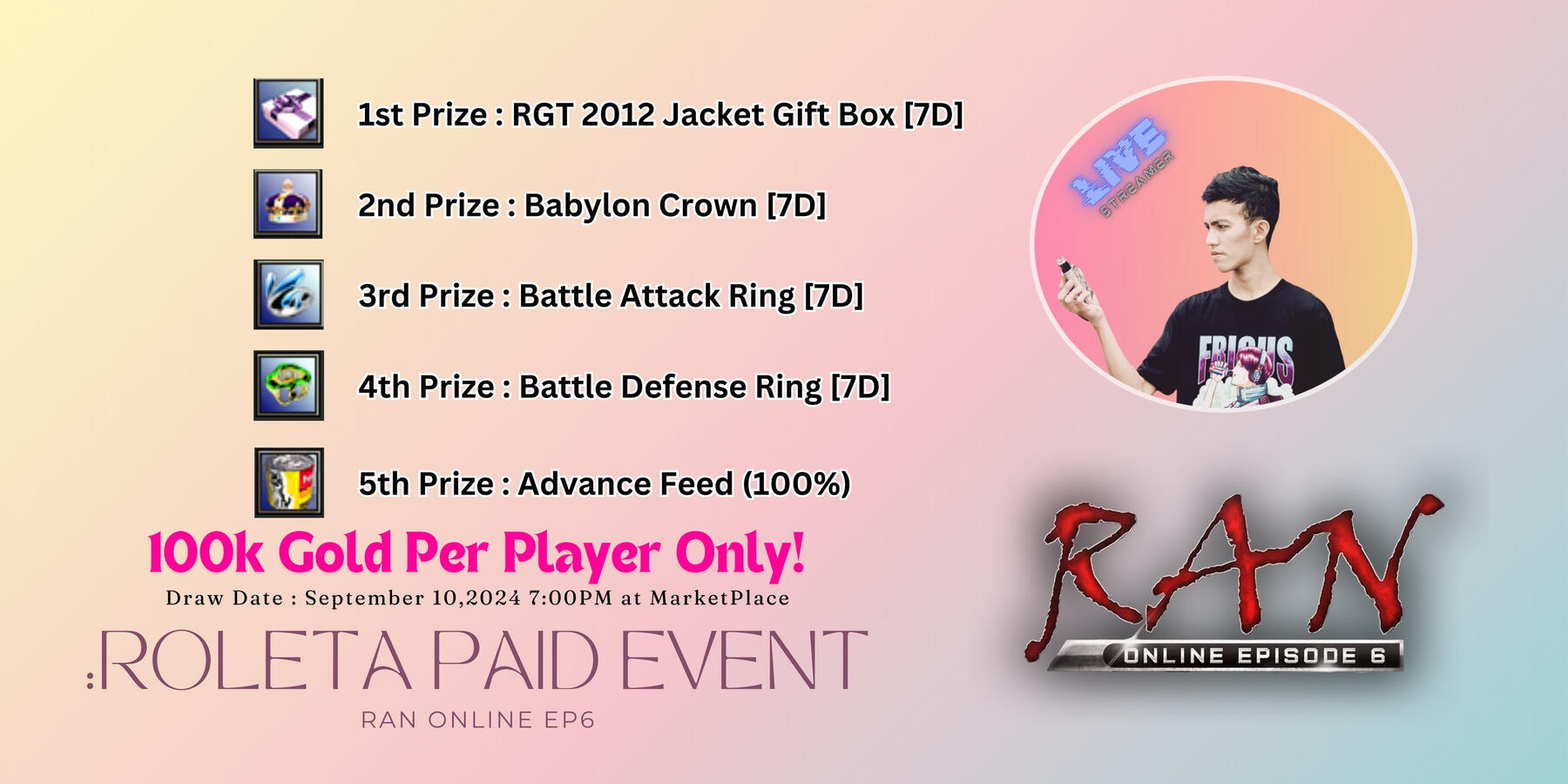 Roleta Paid Raffle Event (Ran Online EP6)